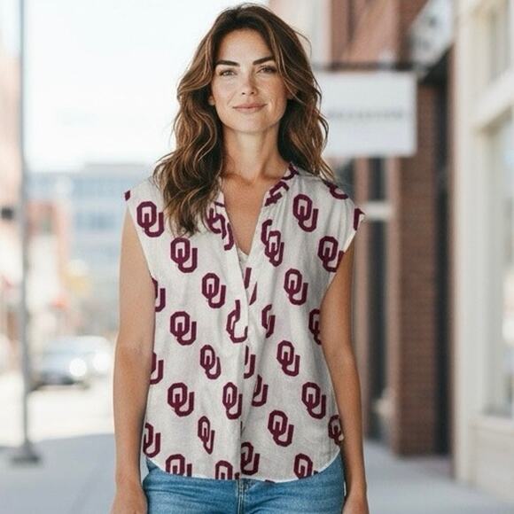 Stewart Simmons OU Women’s Team Button‑Up Med• University of Oklahoma Print - Picture 3 of 15